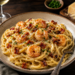 shrimp carbonara pasta
