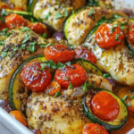 Mediterranean Chicken Zucchini Bake (Healthy, One-Dish Oven Meal)