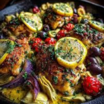 Chicken Stifado with Artichokes & Olives (Hearty Mediterranean Comfort Dish)