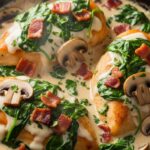 Creamy Smothered Chicken with Spinach, Bacon & Mushrooms