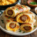 Cheesy Sausage Egg Breakfast Roll-Ups
