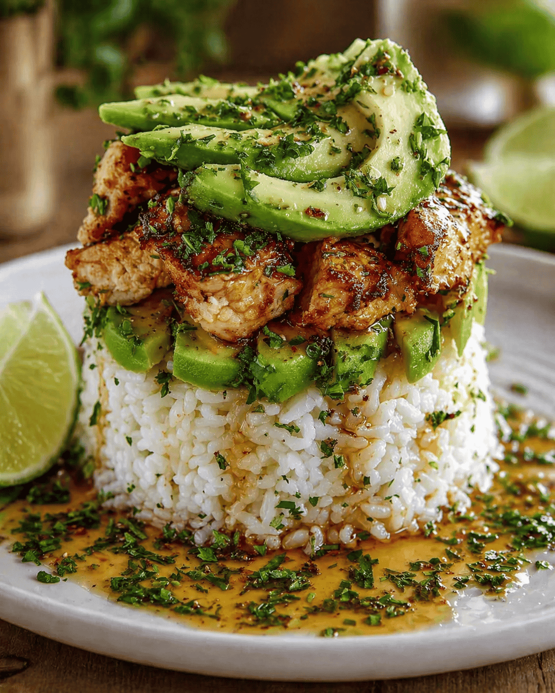 Honey lime chicken stack