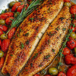 Mediterranean Baked Fish with Tomatoes & Olives